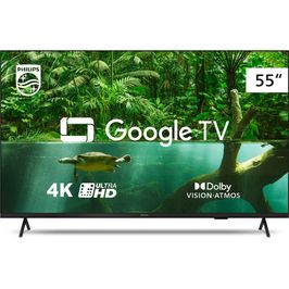 Smart TV 55" 4K Philips 55PUG7408 Google TV | Preto (Bivolt)