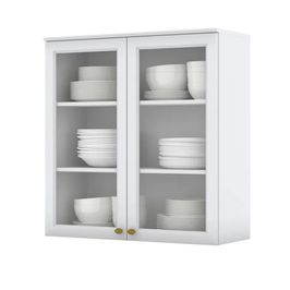 Armário Aéreo 2 Portas Com Vidro Americana Henn | Branco