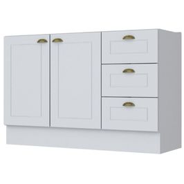 Balcão Sem Tampo Clássico 2 Portas Americana Henn 120cm | Branco