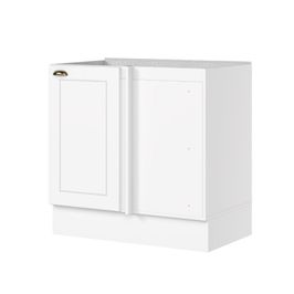 Balcão de Canto Reto com 1 Porta Sem Tampo Americana Henn | Branco