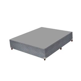 Base Box Casal Poliéster Gazin 138x188cm | Cinza