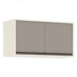 Armário Aéreo 2 Portas Linea Luciane Móveis 80 cm | Patina/Mocca Laca