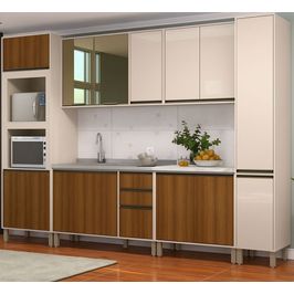 Cozinha Modulada 6 Peças 14 Portas 3 Gavetas Com Tampo Linea Luciane