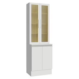 Kit Balcão + Cristaleira 60 cm Branco Smart Madesa Branco