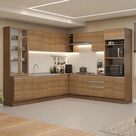 Armário de Cozinha Completa 549cm Rustic Glamy Madesa 01 Rustic