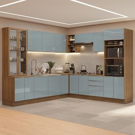 Armário de Cozinha Completa 566cm Rustic/Cinza Lux Madesa 01 Rustic/Cinza
