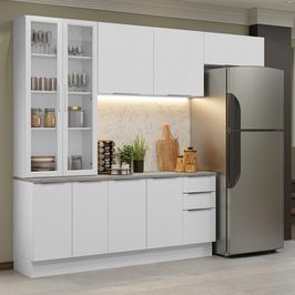Armário de Cozinha Completa 270cm Branco Stella Madesa 11 Branco