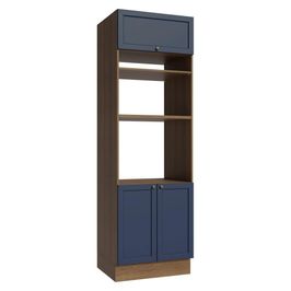 Torre Quente 70 cm 3 Portas Rustic/Azul Vik Madesa Azul Escuro