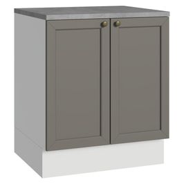 Balcão de Cozinha 70 cm 2 Portas Branco/Cinza Vik Madesa Branco/Cinza