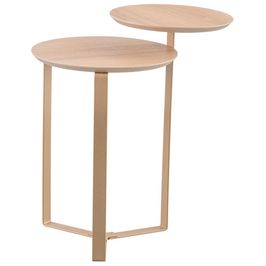 Mesa Lateral Para Sala de Estar 2 em 1 Pés Metálicos Dari A03 Hanover Dourado - Lyam Decor