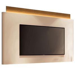 Painel Para TV 85 Pol Orgânico Com LED 208cm Aslan B01 Off White Cinamomo - Lyam Decor