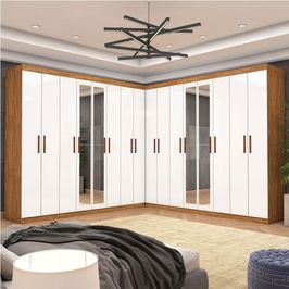 Closet Casal Duplo Rubi Premium 16 Portas Plus 8 Gavetas Branco