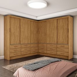 Closet Sevilha 6 Portas Casal Duplo 18 Gavetas Carioca Moveis Branco