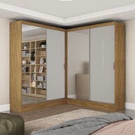 Closet Casal Duplo Belém 4 Portas Plus 4 Gavetas Carioca Móveis Branco