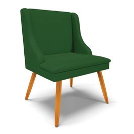 Cadeira Estofada para Sala de Jantar Pés Palito Lia Veludo Verde Luxo - Ibiza