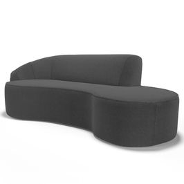 Sofá Living  3 Lugares 260cm Braço Esquerdo Mozart D06 Bouclê Chumbo - Mpozenato