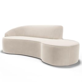 Sofá Living 3 Lugares 260cm Braço Esquerdo Mozart D06 Veludo Bege - Mpozenato