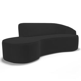 Sofá Living  2 Lugares 180cm Braço Direito Mozart D06 Veludo Preto - Mpozenato