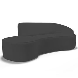 Sofá Living 3 Lugares 230cm Braço Direito Mozart D06 Sintético Cinza - Mpozenato