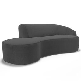 Sofá Living 3 Lugares 230cm Braço Direito Mozart D06 Bouclê Chumbo - Mpozenato