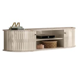 Rack Bancada para TV 60 Pol Suspenso 136cm Helena Z10 Calacata/Off White - Mpozenato