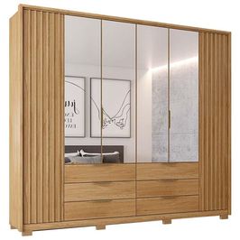 Guarda Roupa Casal Com 4 Espelhos 6 Portas Martin C01 Buriti - Mpozenato