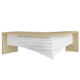 Mesa Diretor em L Lado Direito 200x180cm Corp A06 Carvalho/Branco - Mpozenato