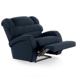 Poltrona do Papai Reclinável Kalie Power Elétrica Massagem FH9 Veludo Azul - Mpozenato