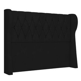 Cabeceira Casal Cama Box 140cm Malva Z04 Veludo Preto - Mpozenato