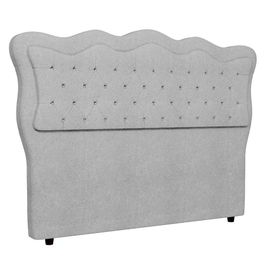 Cabeceira Casal Cama Box 140cm Oregon Z04 Boucle Cinza - Mpozenato