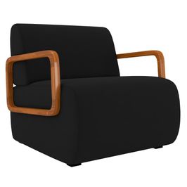 Poltrona Decorativa Orgânica para Sala Belarus Z08 Veludo Preto - Mpozenato