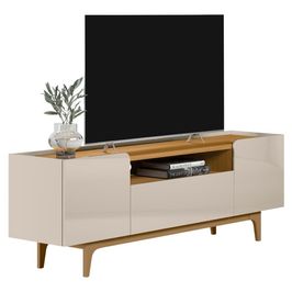 Rack Para Sala Bancada de TV 75 Pol 180cm Safira L06 Tauari/Off White - Mpozenato