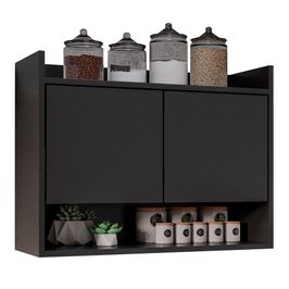 Armário de Cozinha Aéreo 71cm 2 Portas 1 Nicho Ceci Z34 Preto - Mpozenato