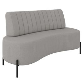 Sofá 2 Lugares 135cm Pés Aço Preto Tamar Z08 Linho Cinza - Mpozenato