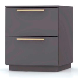Mesa de Cabeceira 2 Gavetas 50cm Dubai Alasca - Vila Rica