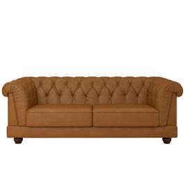 Sofá 3 Lugares Sala de Estar 220cm Otto M22 Sintético Marrom - Mpozenato