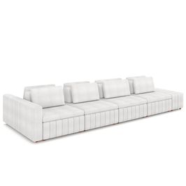 Sofá Ilha e Puff Sala Living 505cm Siesta M22 Boucle Branco - Mpozenato