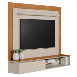 Painel Para TV Suspenso 65 Pol 182cm Santiago L06 Nature/Off - Mpozenato