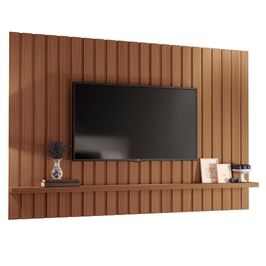 Painel TV 70 Pol 200cm Suspenso Ripado Like H01 Castanho - Mpozenato