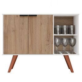 Balcão Buffet Cantinho do Café Bianca Freijó/Branco Z34     - Mpozenato