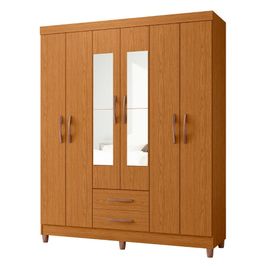 Guarda Roupa Solteiro 154cm com Espelho Dony A02 Cinamomo   - Mpozenato