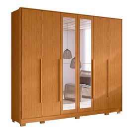 Guarda Roupa Casal 270cm com Espelho Fascine A02 Cinamomo - Mpozenato