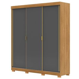 Guarda Roupa Casal 200cm 3 Portas Porto Flex Nature/Alasca - Vila Rica
