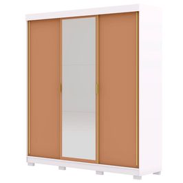Guarda Roupa Casal 200cm Com Espelho Duke Flex Branco/Camarim V02 - Mpozenato
