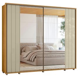 Guarda Roupa Casal 278cm 2 Portas 8 Espelhos Mya Opala/Cumaru Z10 - Mpozenato