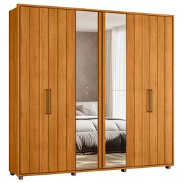 Guarda Roupa Casal 250cm Com Espelho Vibe Cinamomo Z10      - Mpozenato