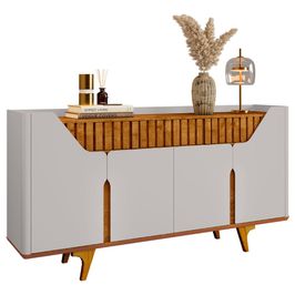 Buffet Aparador Sala de Estar 180cm Zayn Off/Naturalle B02  - Mpozenato