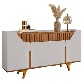 Buffet Aparador Sala de Estar 180cm Zayn Off/Cinamomo B02   - Mpozenato