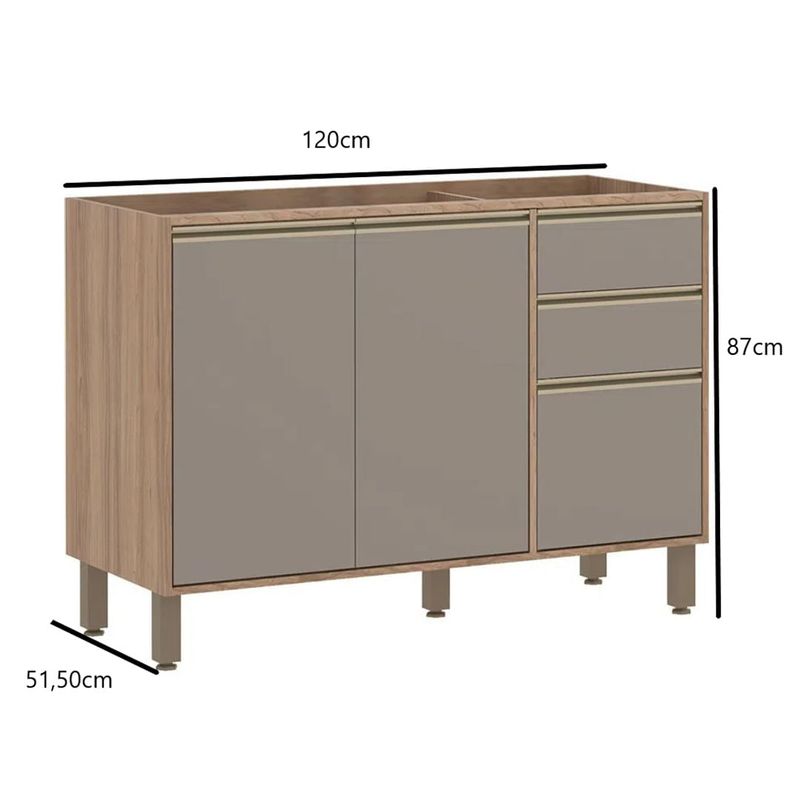 Balcao-sem-Tampo-Yara-2-Portas-3-Gavetas-120cm-Luciane