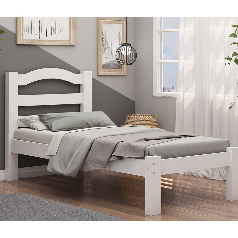 Cama Solteiro Madeira Para Colchão 88x188 Robusta Arauna - Lojas MM